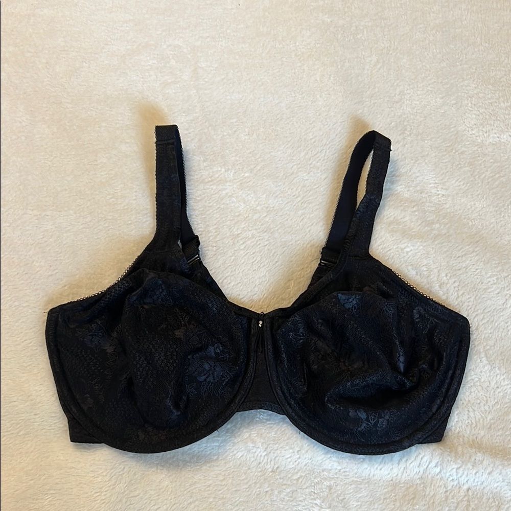 Wacoal Midnight Black Lace Bra Size 36DDD (F) - Picture 2 of 15
